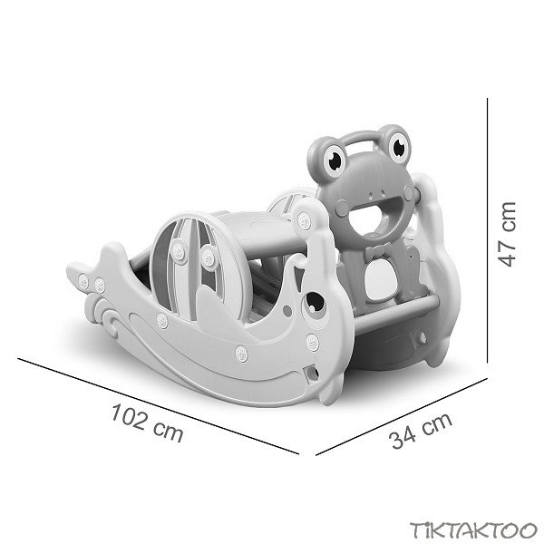 2 in 1 dolphin slide/ frog rocker - turquoise - TikTakToo